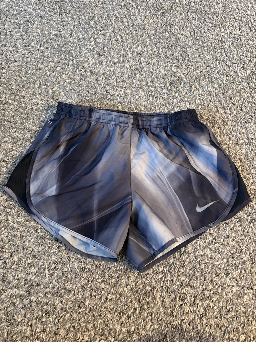 Nike Women’s Dri-FIT Marbled Black & Gray Athletic Shorts